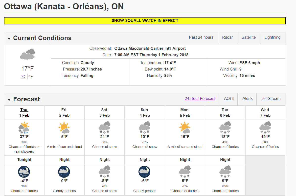 2018-02-01 07_58_40-Ottawa (Kanata - Orléans), ON - 7 Day Forecast - Environment Canada